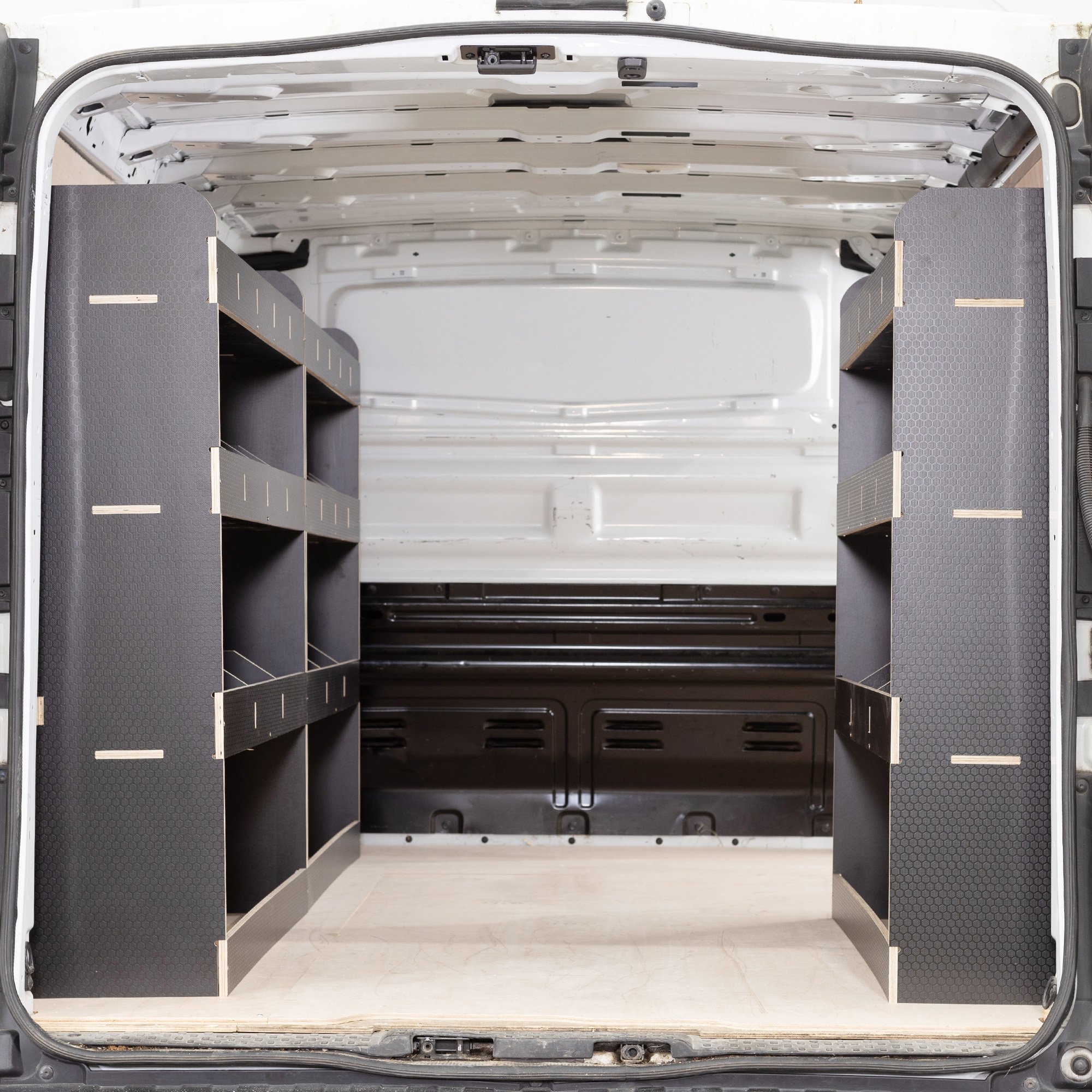 566_H1774.jpg Scaffalatura Renault Trafic L2 2001-14 tripla unità in fenolico - immagine 1