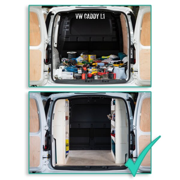 Scaffalatura Volkswagen Caddy L1 2021+ in Compensato - immagine 11